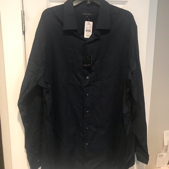Synrgy Other - Synrgy Black Textured Long Sleeve Dress Shirt 1XLT